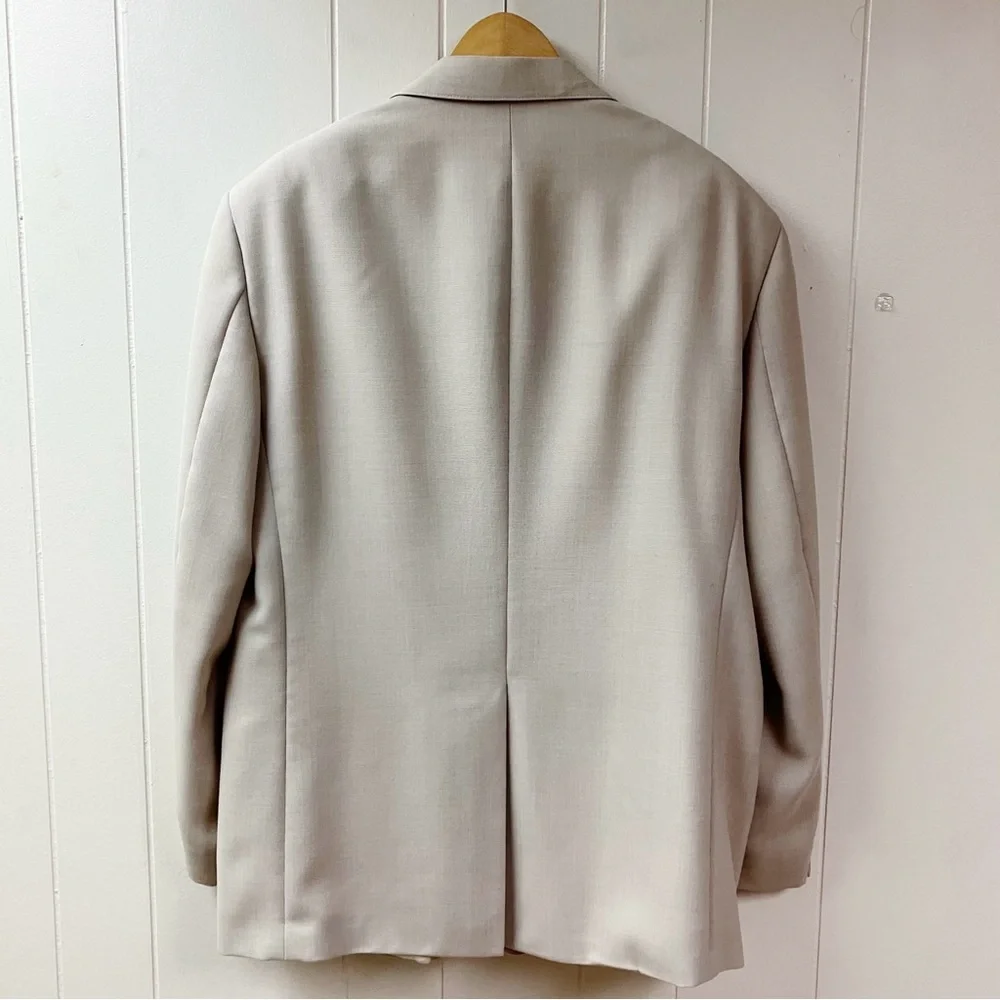 Office Wedding Travel APPLESEEDS Mens Single Breasted Jacket Blazer 46 L Beige